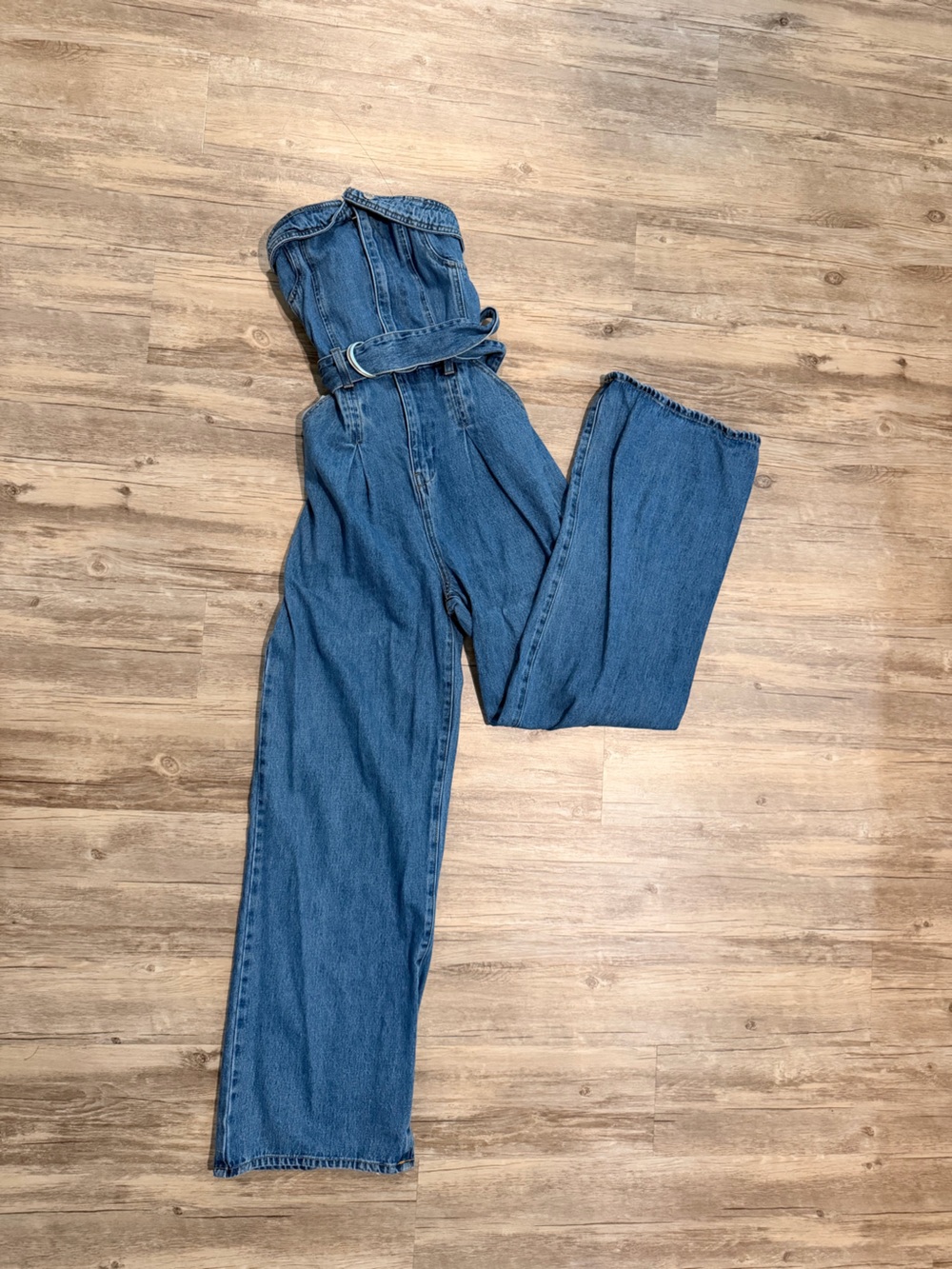 High-Rise Blue Men's Denim Jeans with Belt